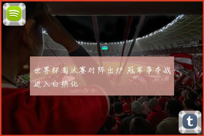 世界杯淘汰赛对阵出炉 冠军争夺战进入白热化